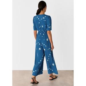 Whistles Blue Sun Bleached Floral Jumpsuit